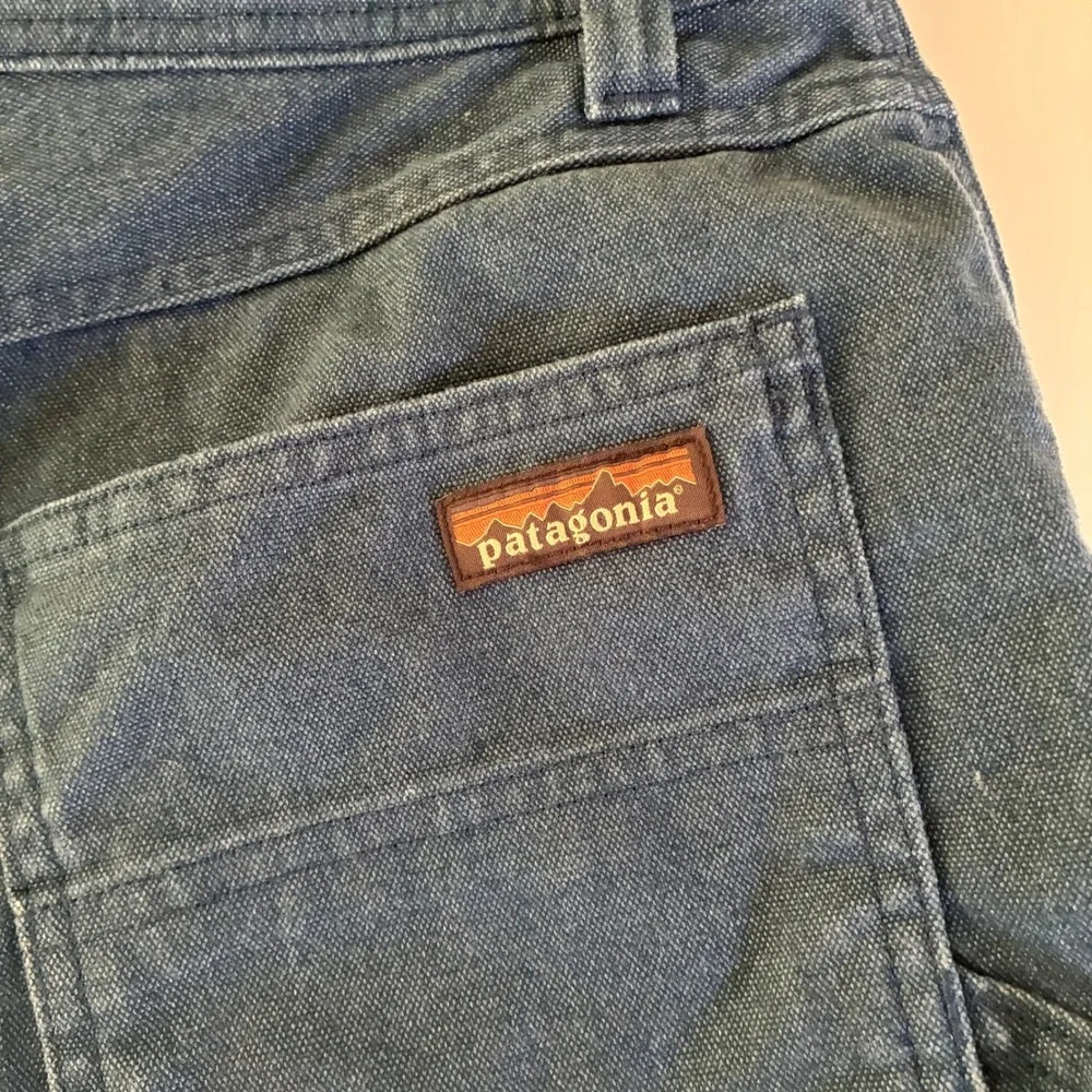 Patagonia Womens Size 14 Hemp Blend Shorts Blue Utility Hiking Canvas
